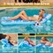 Adjustable Backrest Pool Floats - Tropical Leaves Pool Lounger Floaties Adults with Cup Holders, Inflatable Tanning Float Rafts Chair Beach Lake Lounge